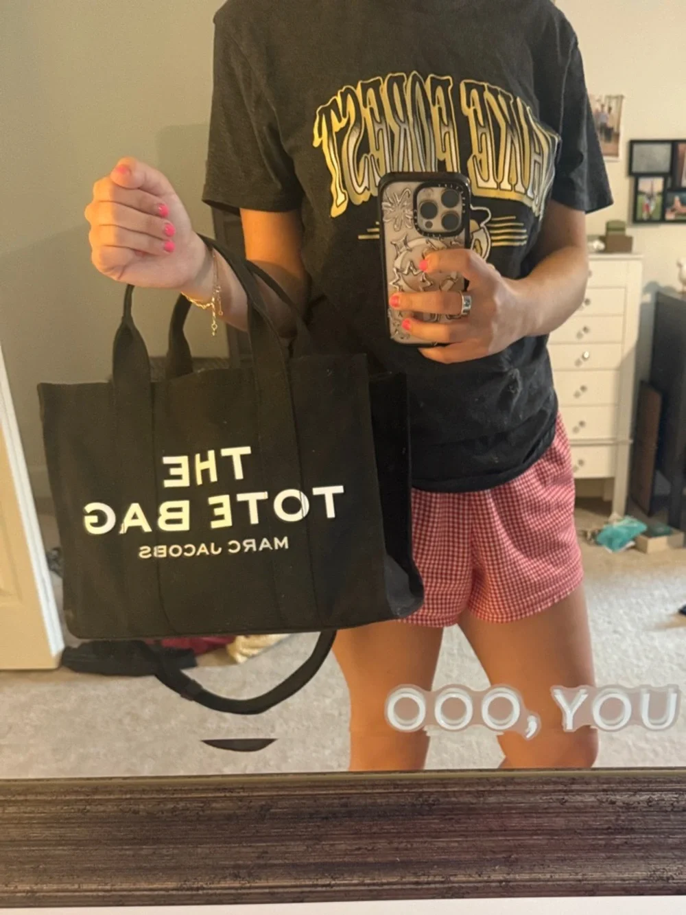 Marc Jacobs Black Canvas Tote with White Logo
